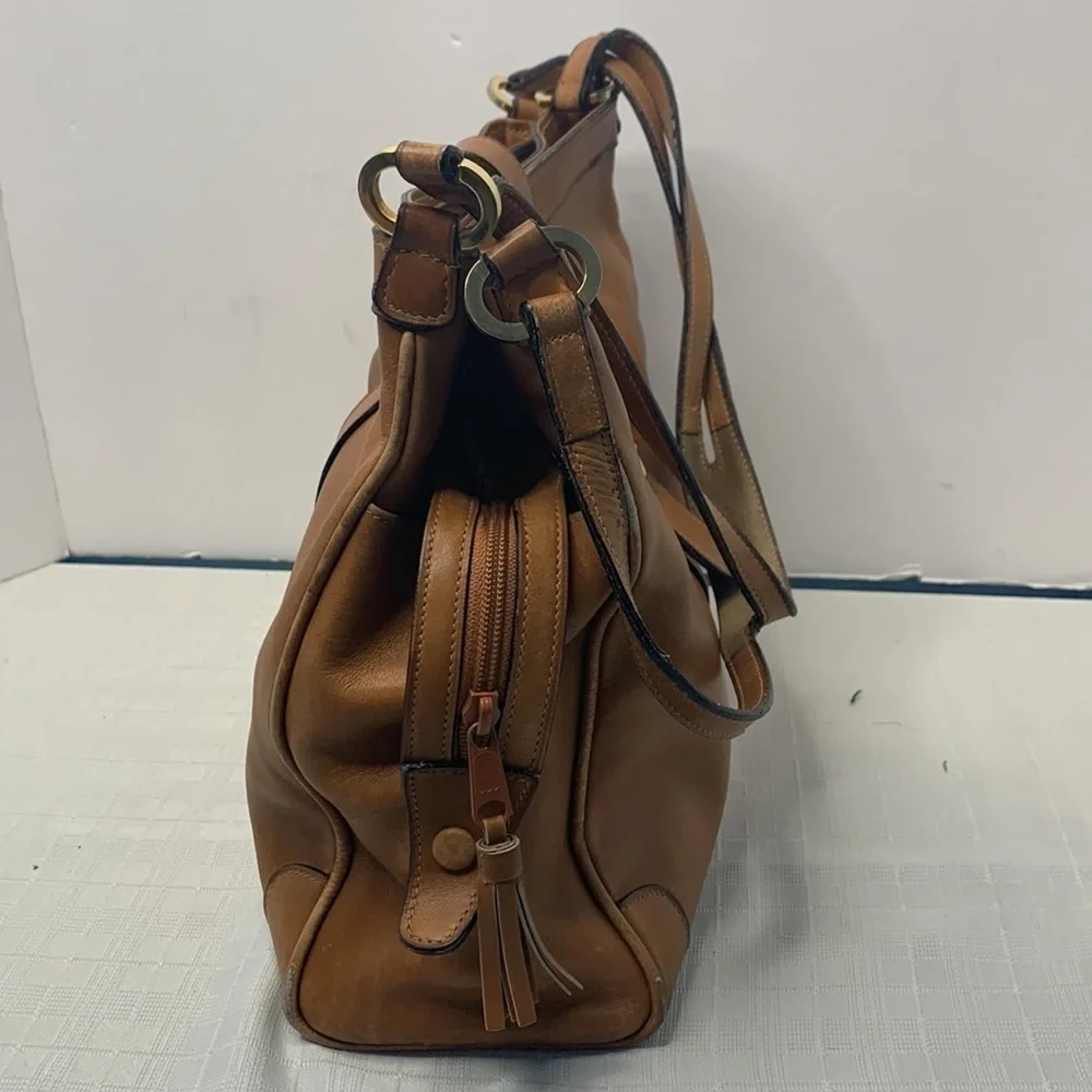 Mark Cross leather tri compact hobo bag